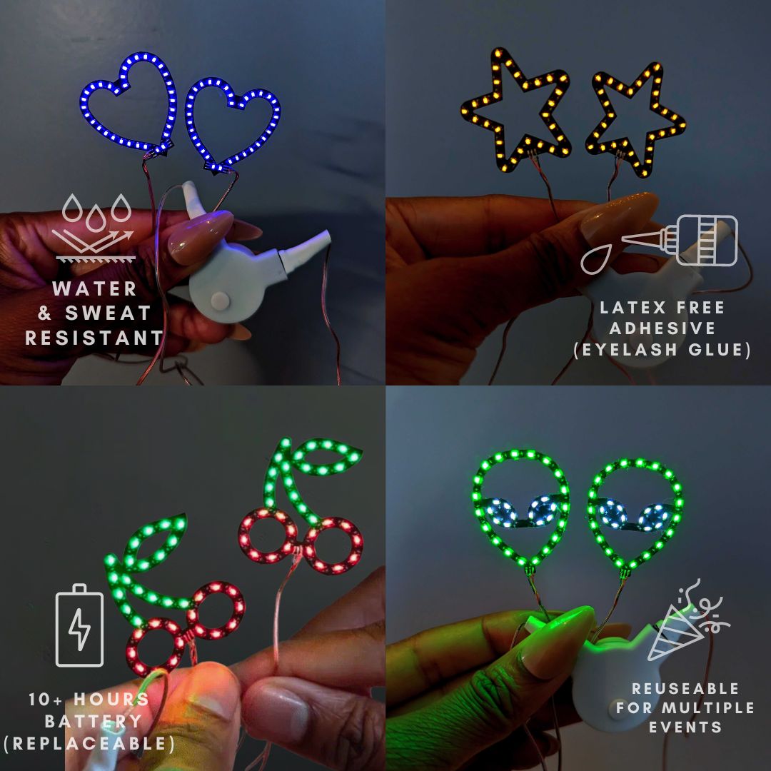 LED Face Jewelry - 4 Pack