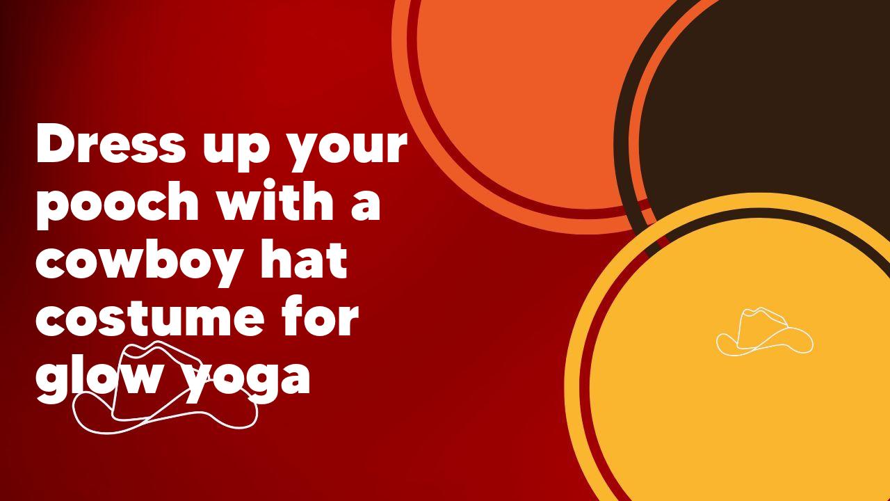 Dress up your pooch with a cowboy hat costume for glow yoga
