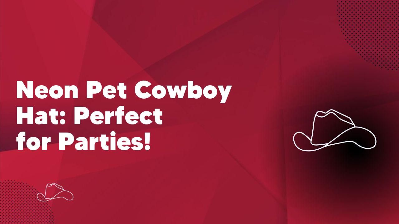 Neon Pet Cowboy Hat: Perfect for Parties!