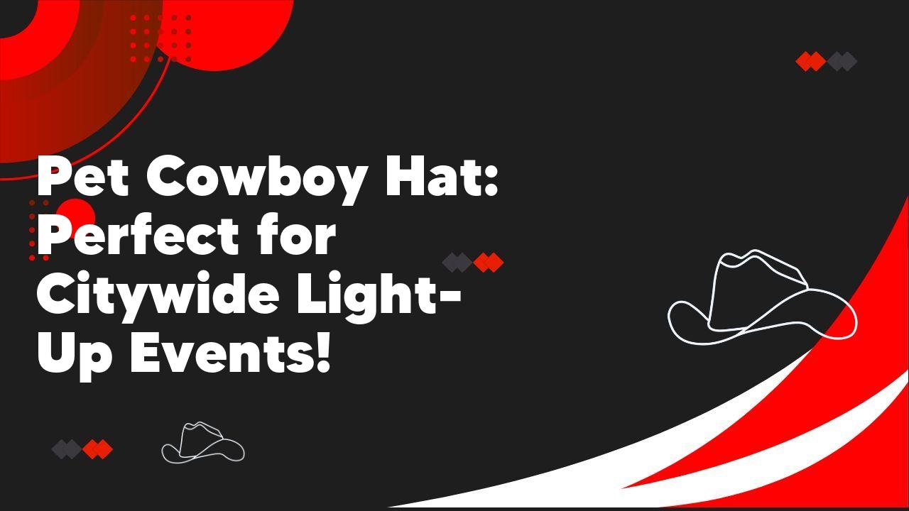 Pet Cowboy Hat: Perfect for Citywide Light-Up Events!
