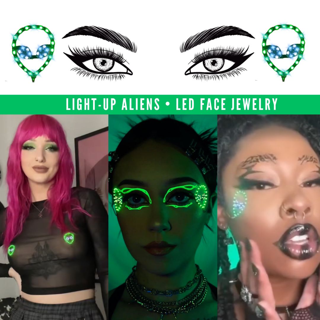 Jóias faciais de LED alienígenas