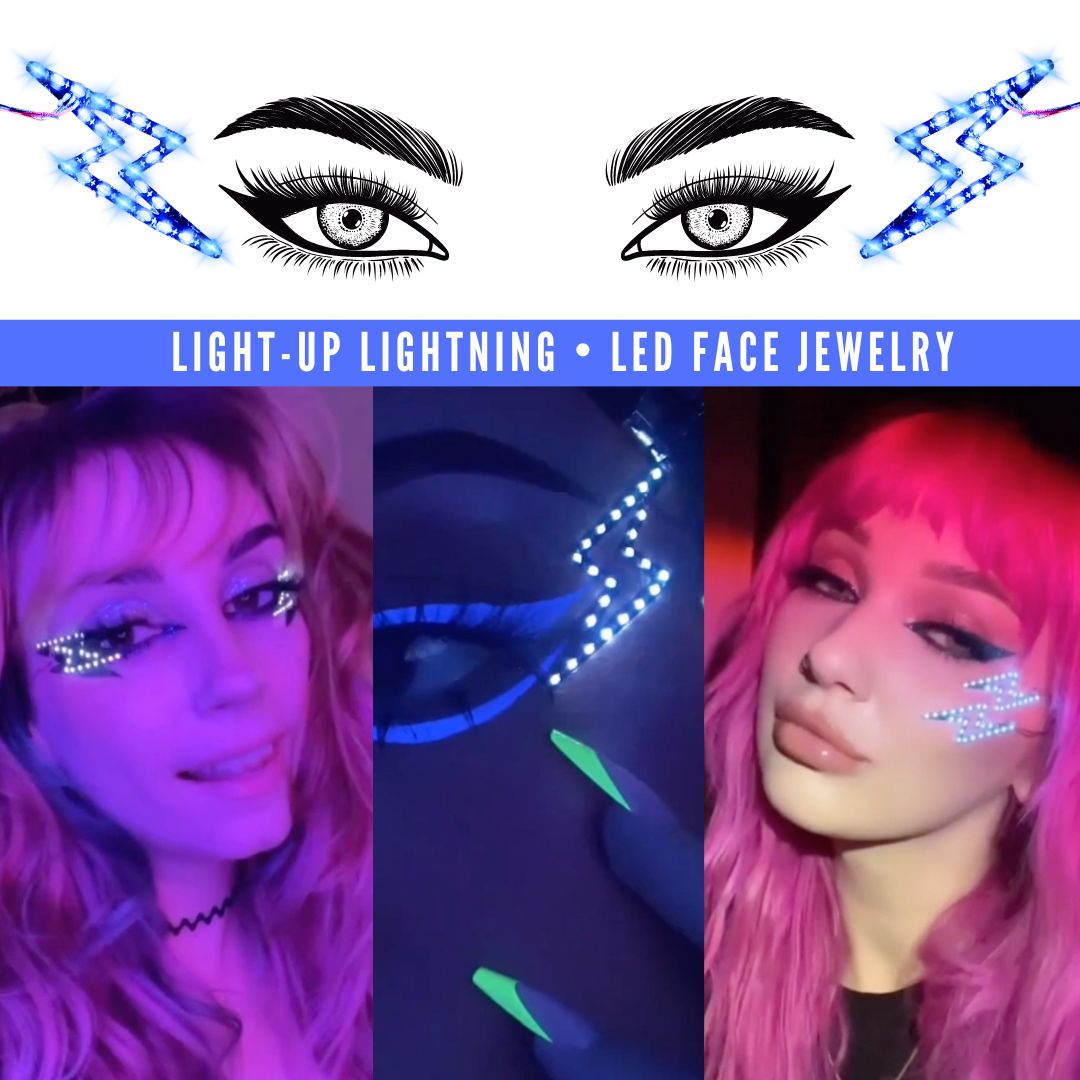 Bijoux de visage à LED éclair