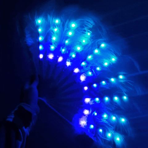 Abanico de plumas LED