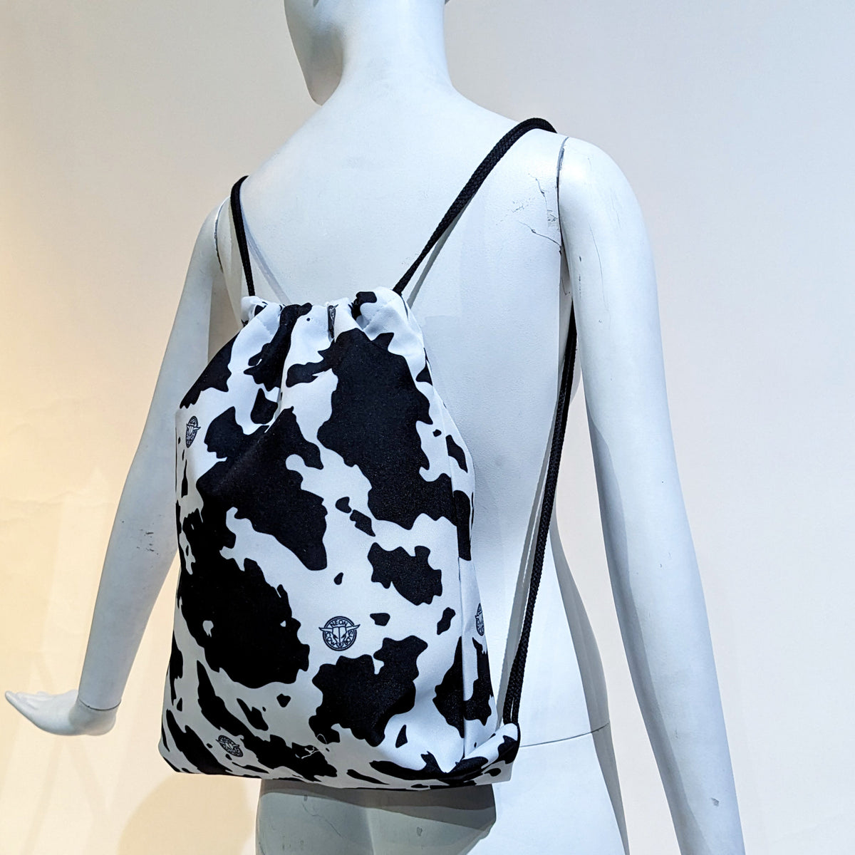 VENTE D'ÉCHANTILLONS - Sac à dos avec cordon de serrage et logo imprimé vache - VENTE FINALE