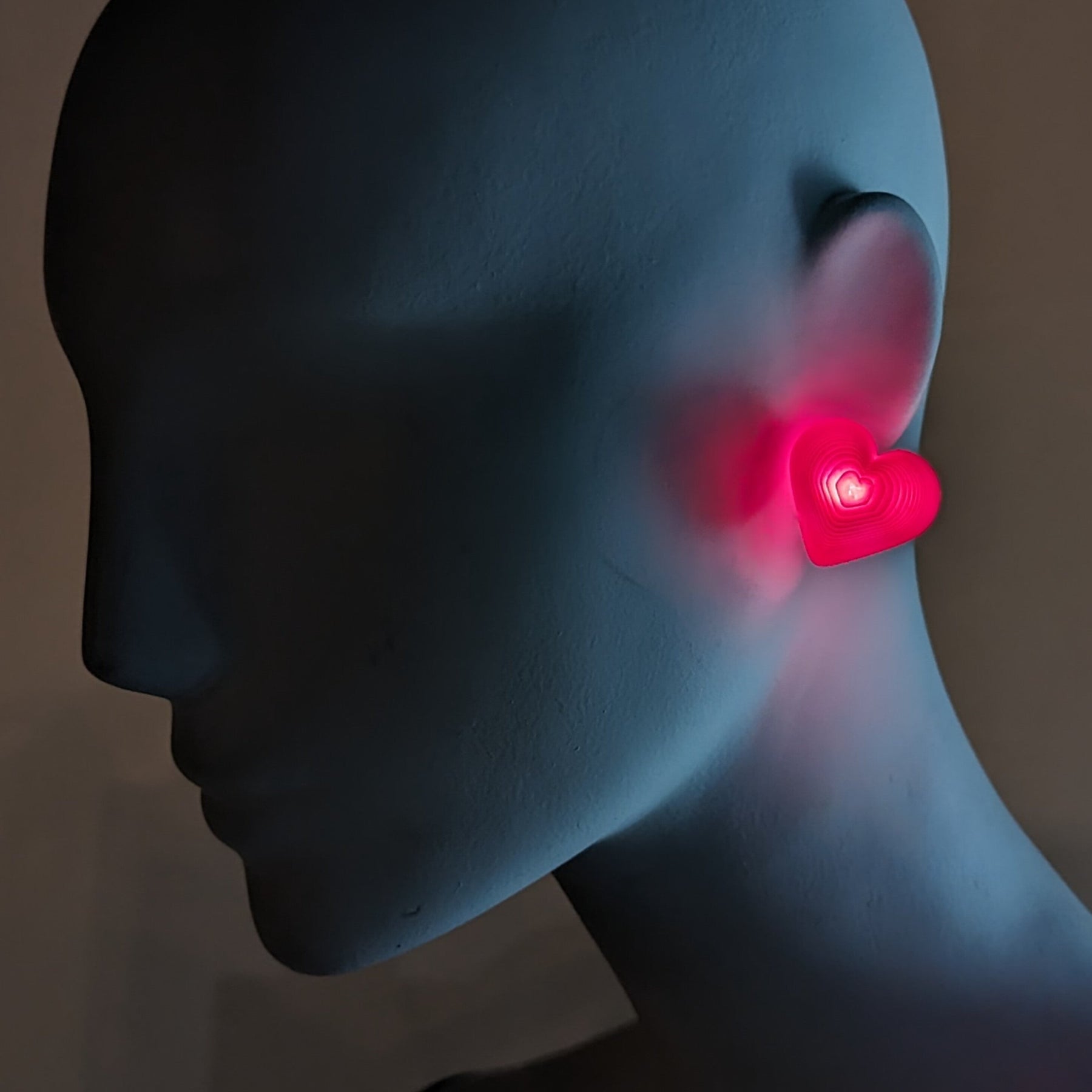 LED Heart Stud Earrings (1 Pair)