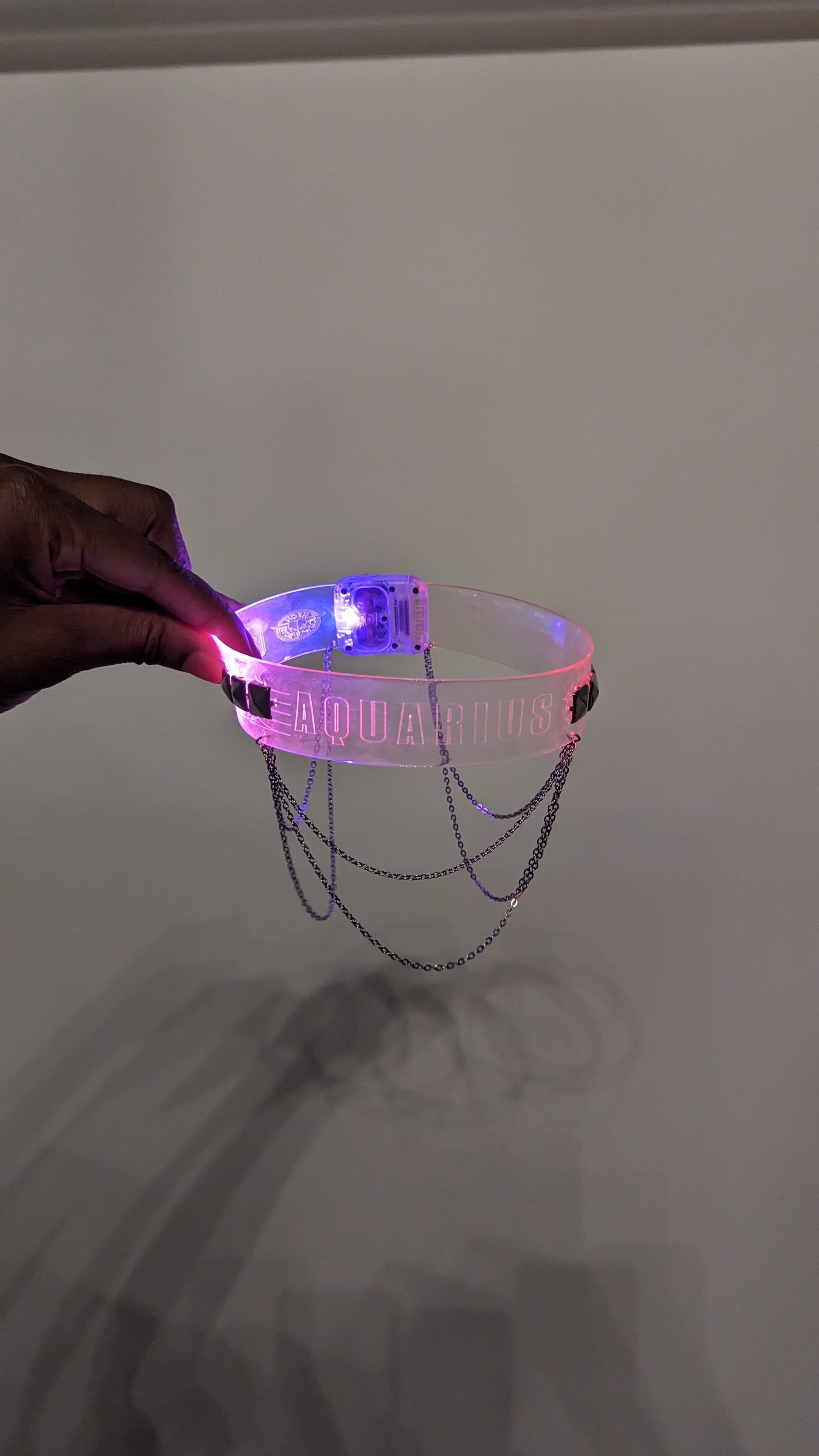 SAMPLE SALE - Aquarius LED choker with studs - FINAL SALE