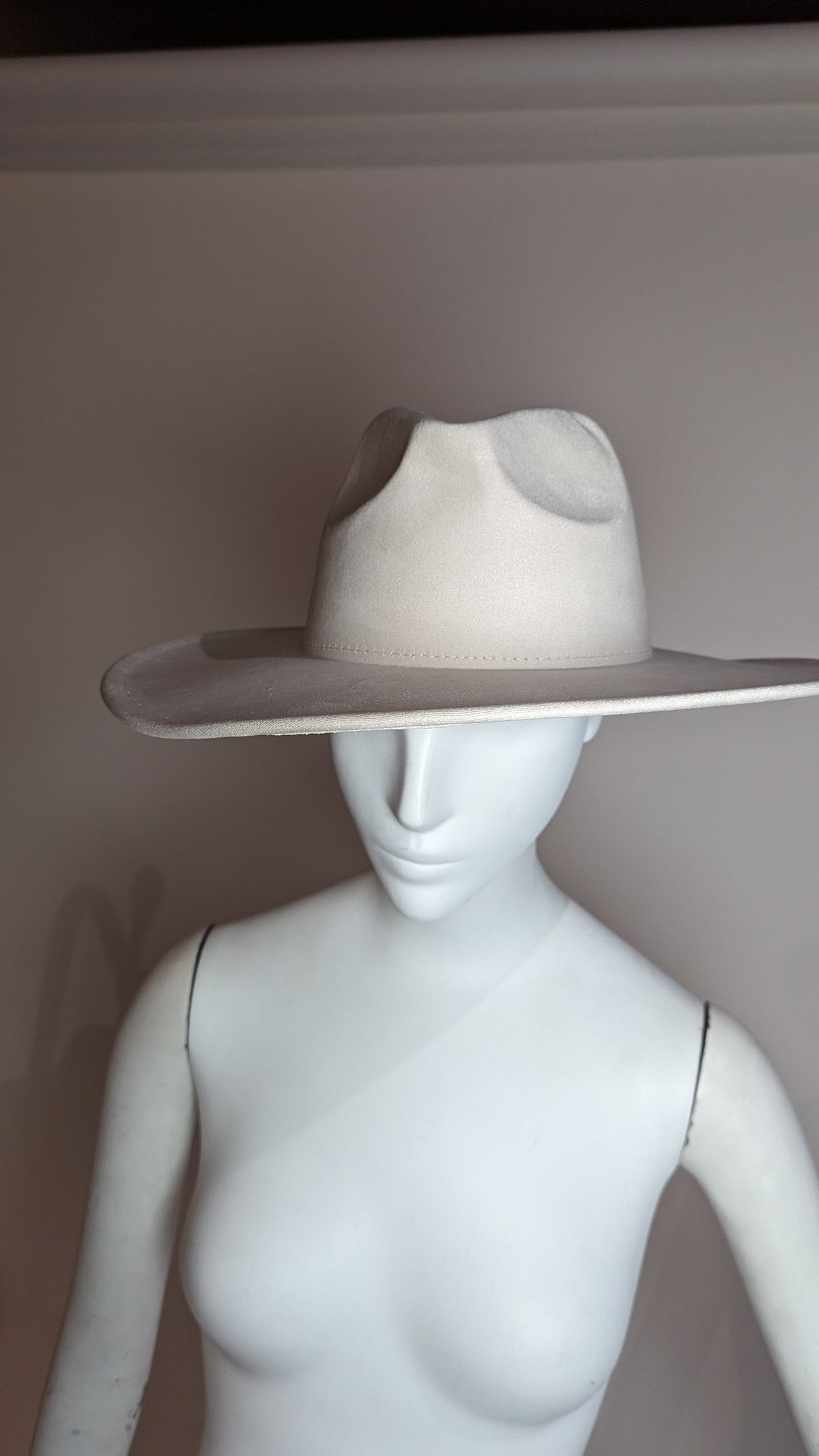 SAMPLE SALE - White Large Brim Hat - FINAL SALE