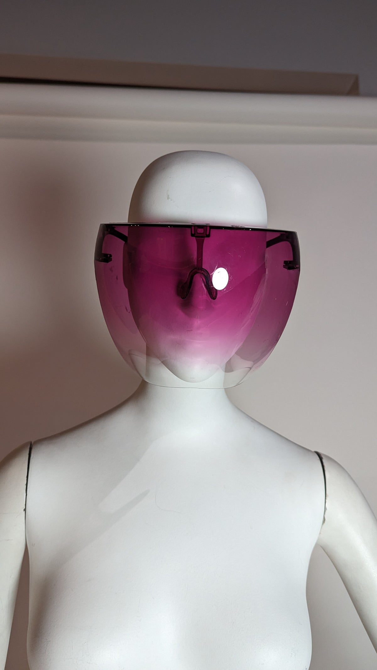 VENTA DE MUESTRA - Escudo facial de plástico Ombre púrpura - VENTA FINAL
