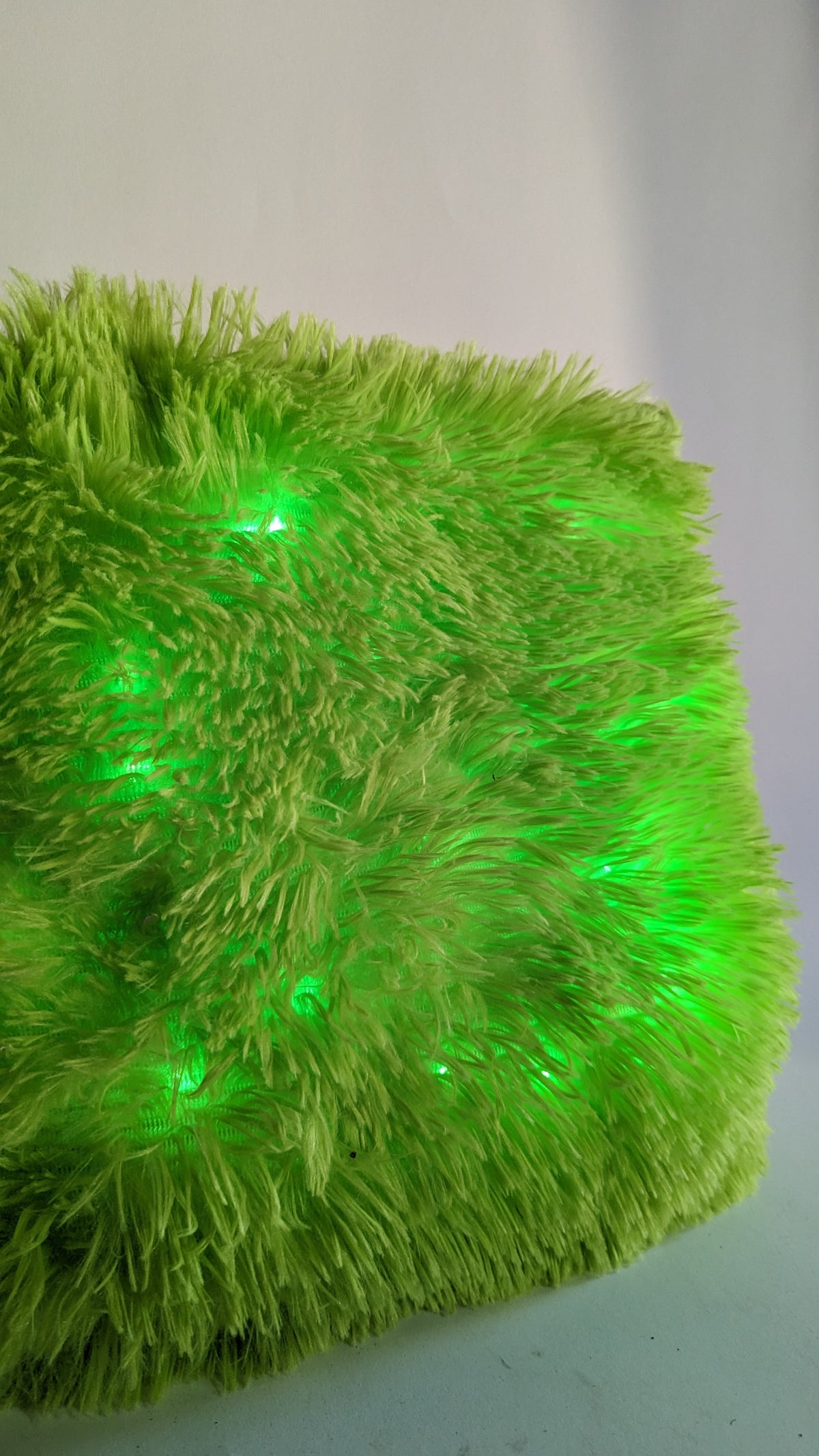 SAMPLE SALE - Light up Green Fuzzy Pillow - FINAL SALE