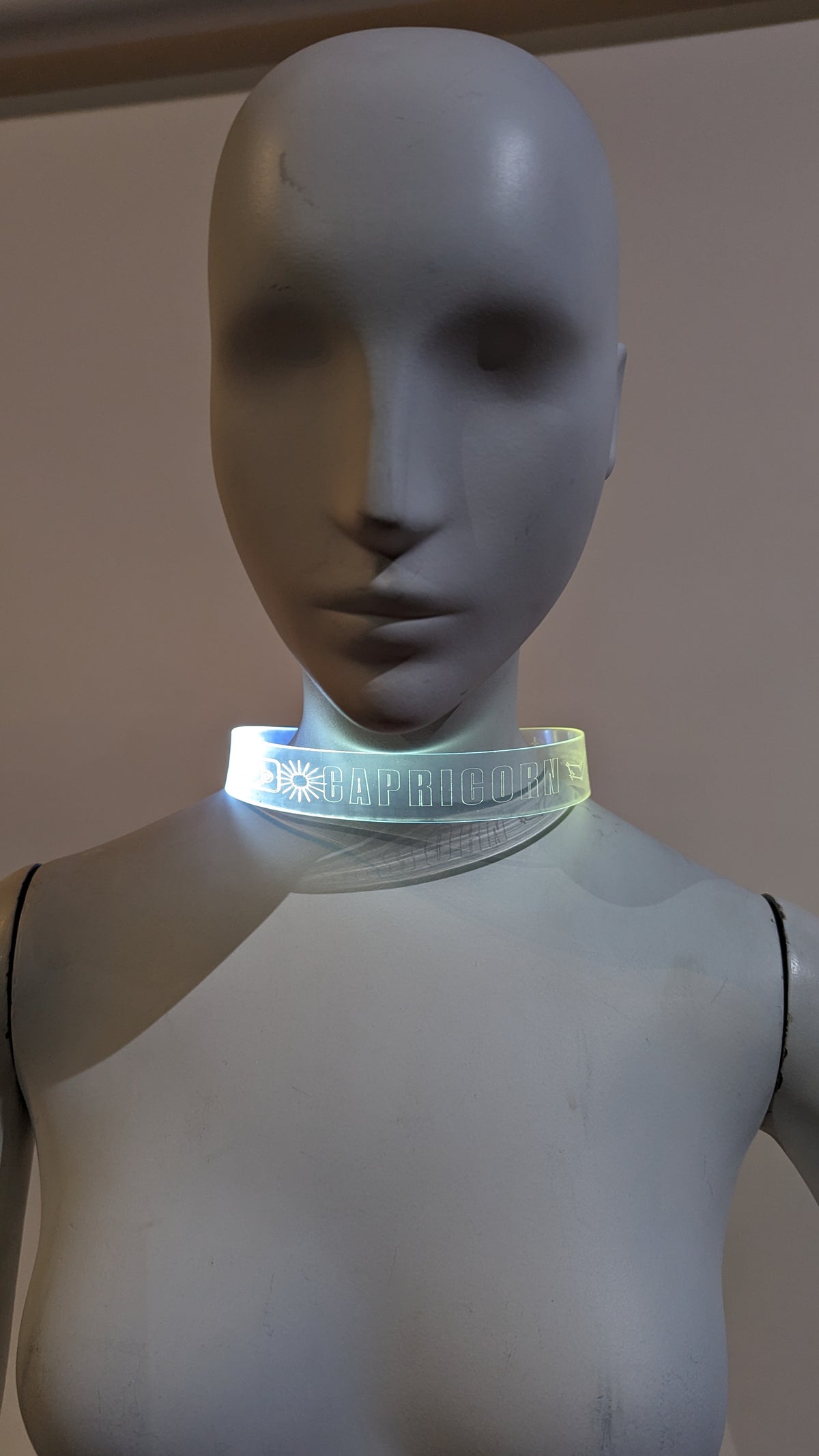 SAMPLE SALE - Capricorn White LED Choker 17 inches - FINAL SALE