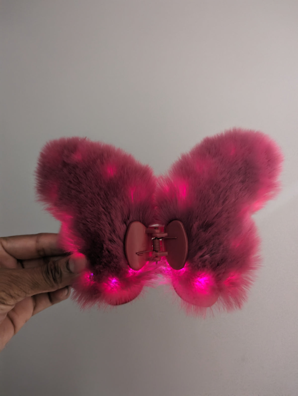 SAMPLE SALE - Light Up Fuzzy Butterfly Hair Clip - FINAL SALE