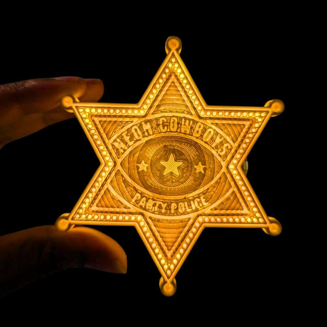 Badge de police de fête