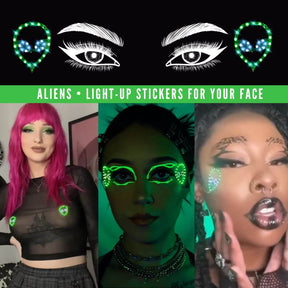 Aliens LED Face Jewelry - Neon Cowboys - FJALIENS