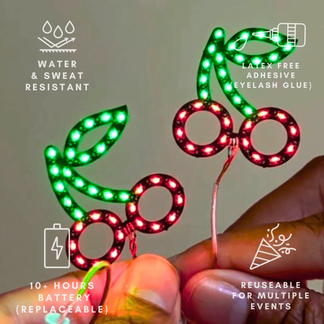 Cherries LED Face Jewelry - Neon Cowboys - FJCHERRIES