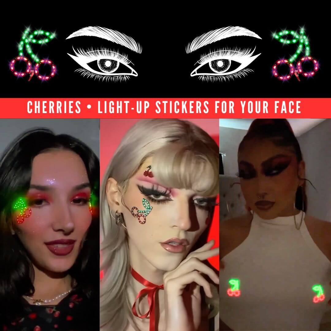 Cherries LED Face Jewelry - Neon Cowboys - FJCHERRIES