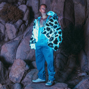 Cowprint Puffer Jacket - Neon Cowboys - couture - 