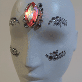Gemas de joias faciais de strass LED