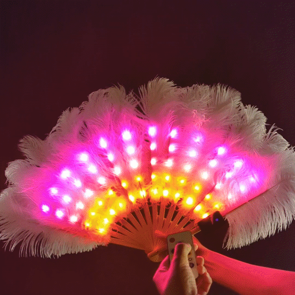 Remote Controlled LED Feathered Fan