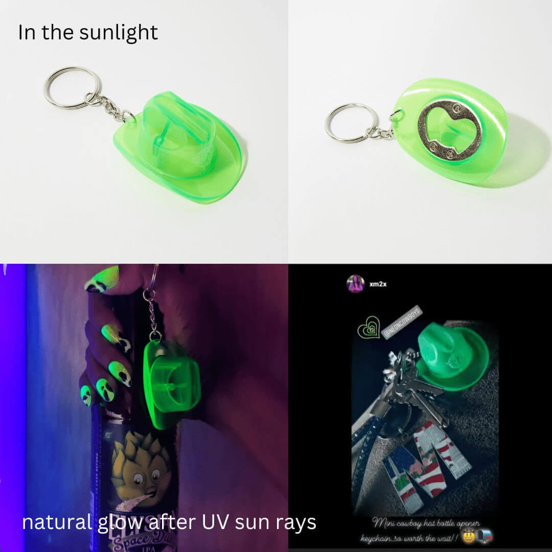 Glow - in - the - Dark Bottle Opener Keychain - Neon Cowboys - Keychains - GBO - GREEN