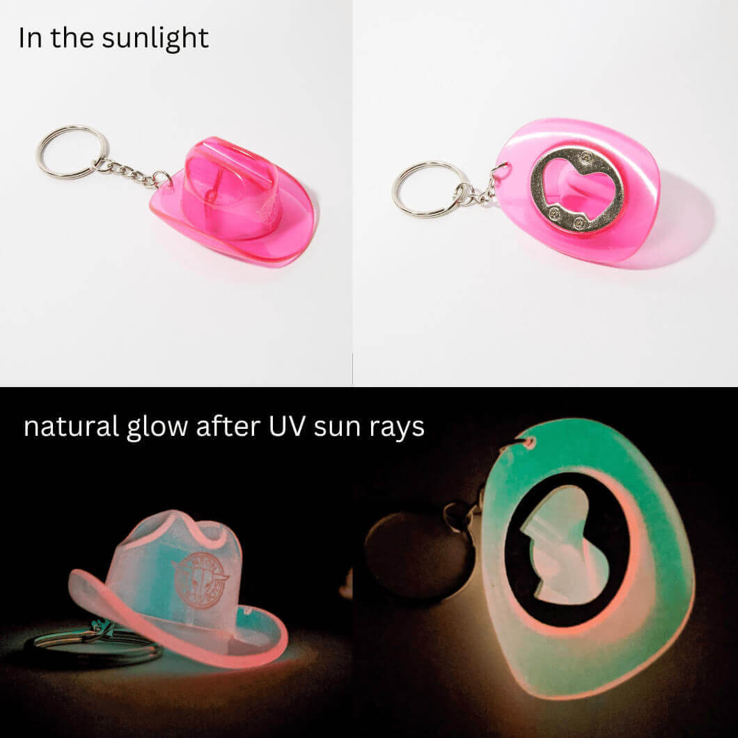 Glow - in - the - Dark Bottle Opener Keychain - Neon Cowboys - Keychains - GBO - PINK