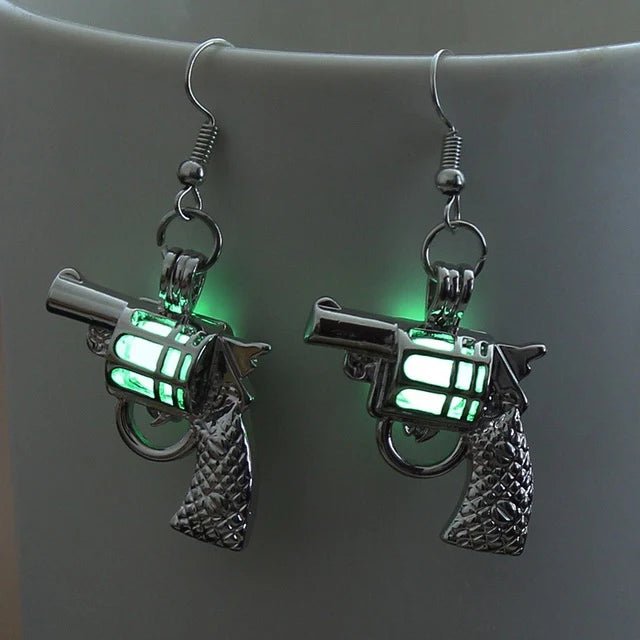 Glow - in - the - dark Pistol Earrings - Neon Cowboys - 