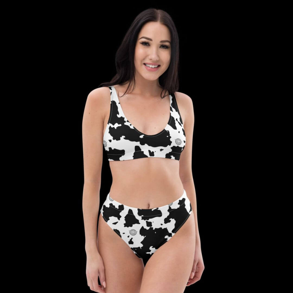 High waisted Cow Print Bikini