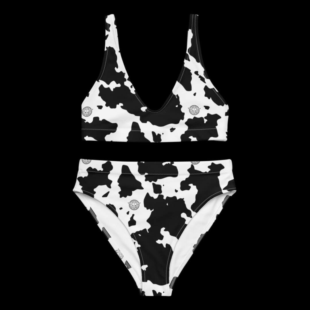 Cow print swimsuit deals