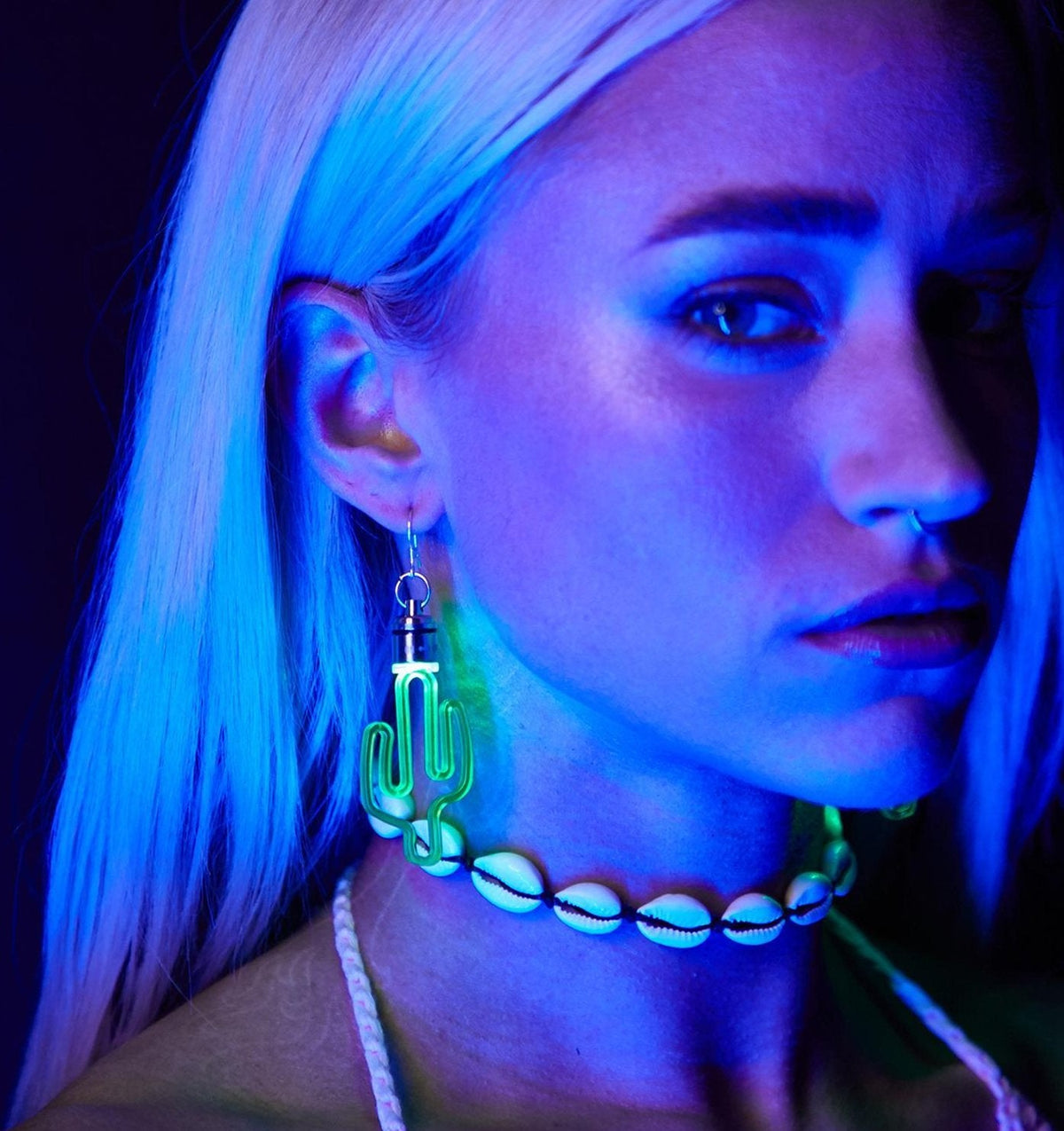 LED Cactus Earrings - Neon Cowboys - Accessories - ACC - 2003G