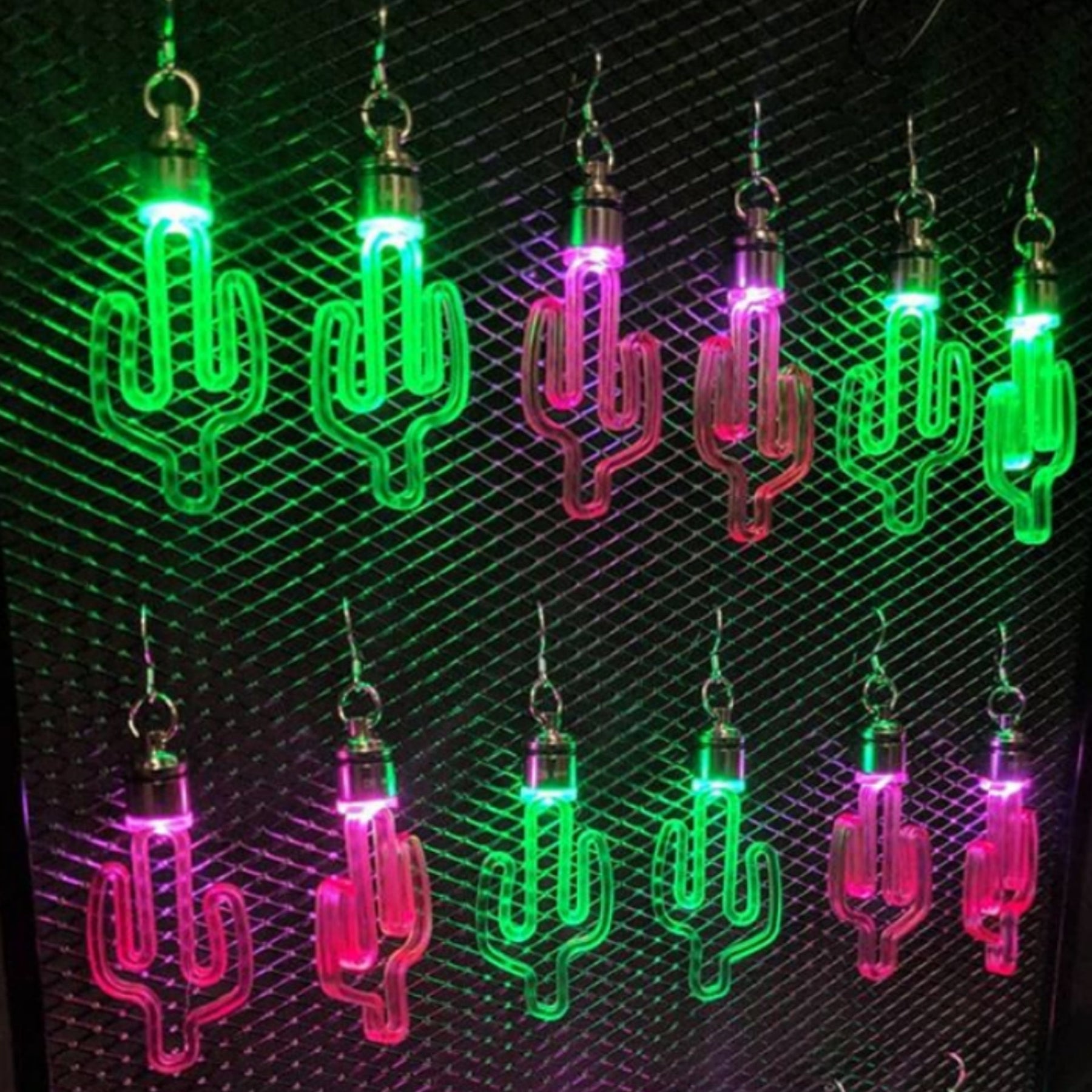 LED Cactus Earrings - Neon Cowboys - Accessories - ACC - 2003G