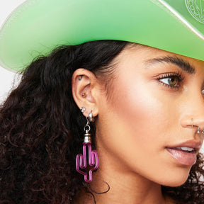 LED Cactus Earrings - Neon Cowboys - Accessories - ACC - 2003G