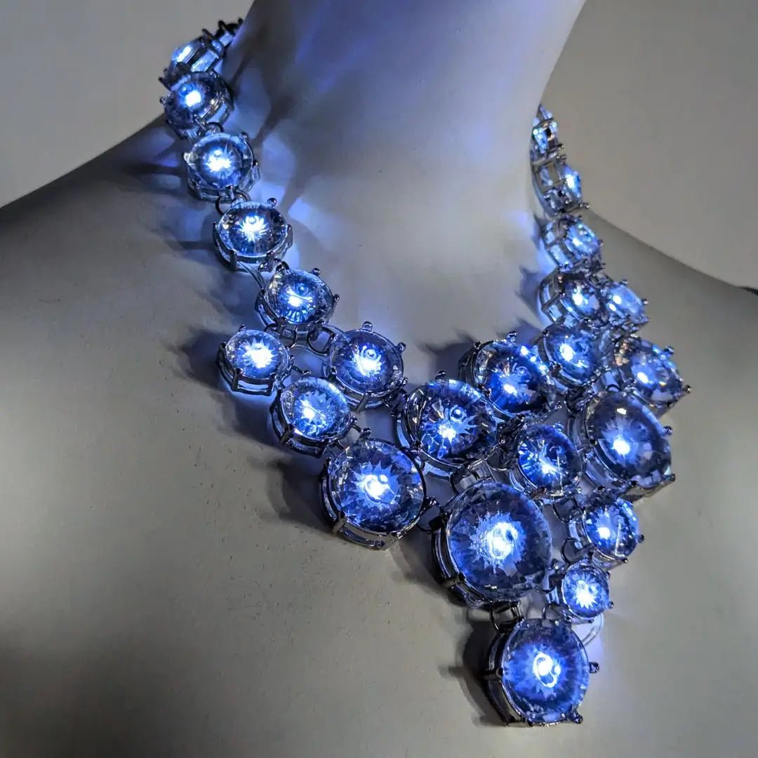 LED Chunky Rhinestone Necklace - Neon Cowboys - 