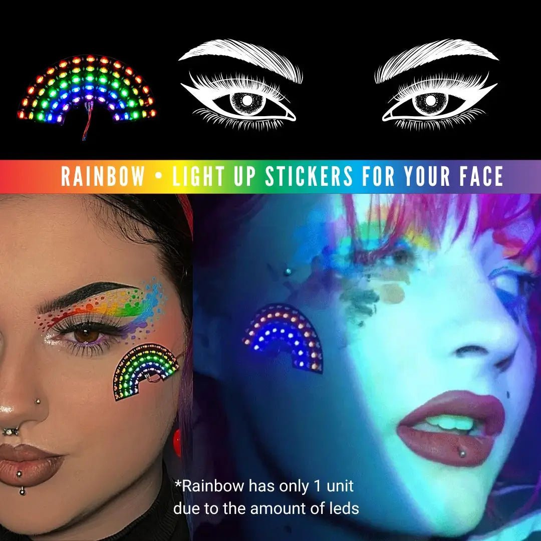 LED Face Stickers [1 Set] - Neon Cowboys - Makeup - 