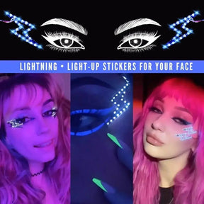 LED Face Stickers [1 Set] - Neon Cowboys - Makeup - FJLIGHTNING