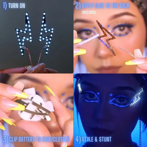 LED Face Stickers [4 Pack] - Neon Cowboys - Makeup Bundle - FaceStickerBundle