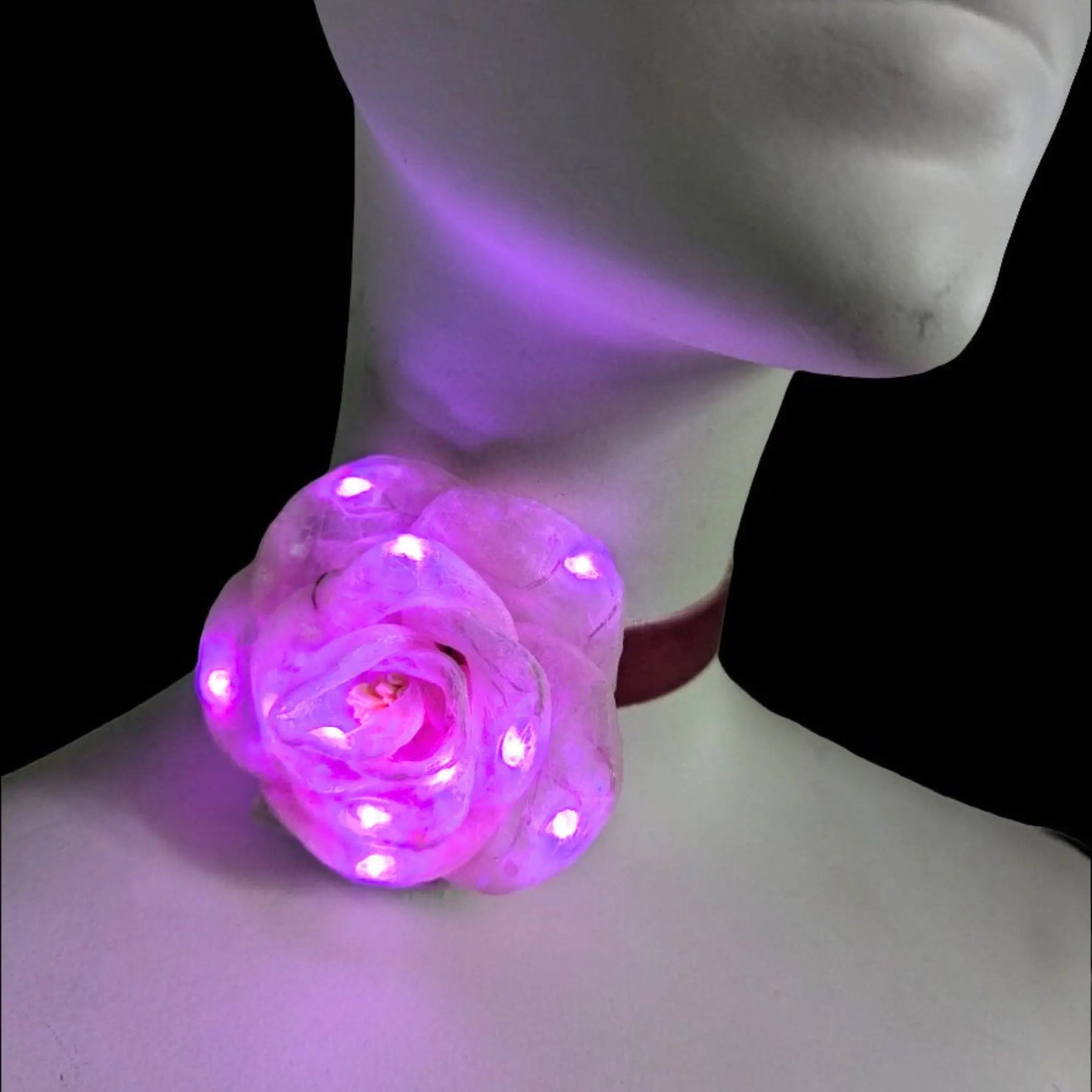 LED Flower Velvet Choker - Neon Cowboys - 