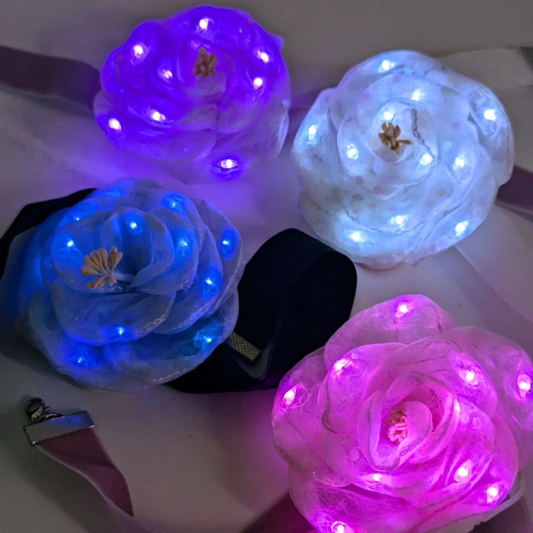 LED Flower Velvet Choker - Neon Cowboys - 