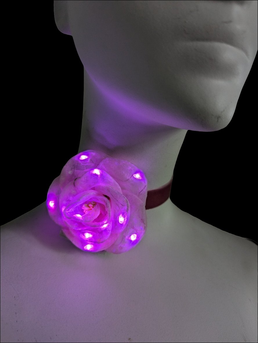 LED Flower Velvet Choker - Neon Cowboys - 