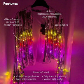 LED Fringe Sequin Jacket - Neon Cowboys - FringeJacketS