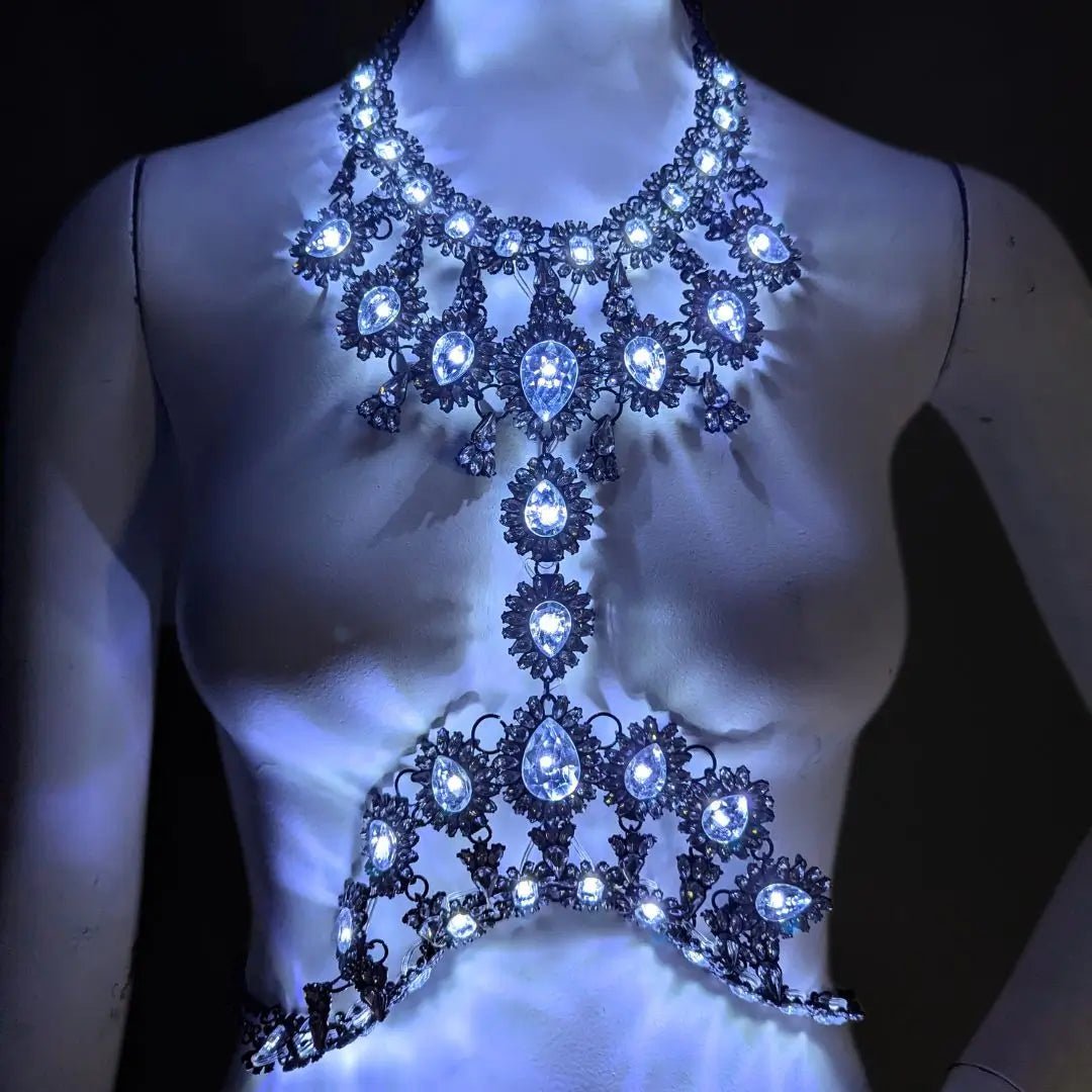 LED Rhinestone Body Chain - Neon Cowboys - necklace - 