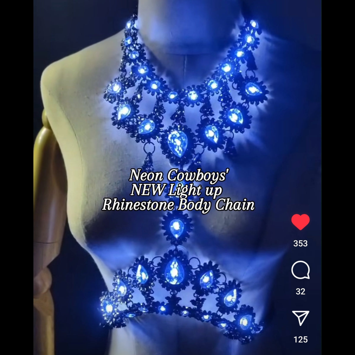 LED Rhinestone Body Chain : PRE - ORDER (Estimated Delivery November) - Neon Cowboys - 