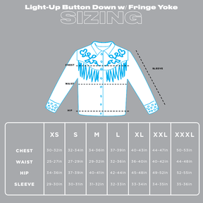 Light - Up Button Down w/ Fringe Yoke - Neon Cowboys - Apparel - 