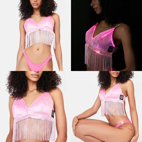 Light Up Fringe Bralette - Neon Cowboys - Apparel - 