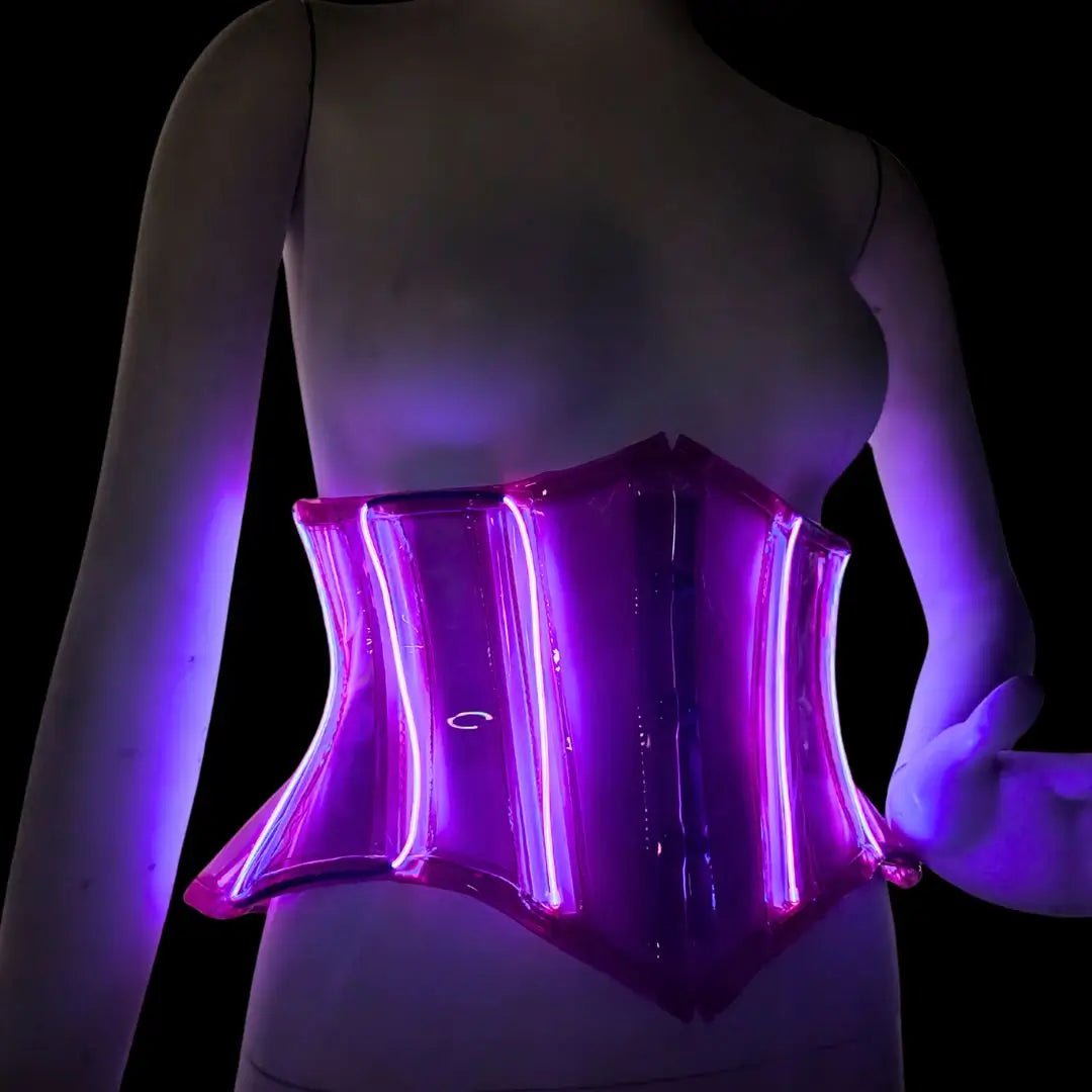 Light up LED PVC Corset - Neon Cowboys - 