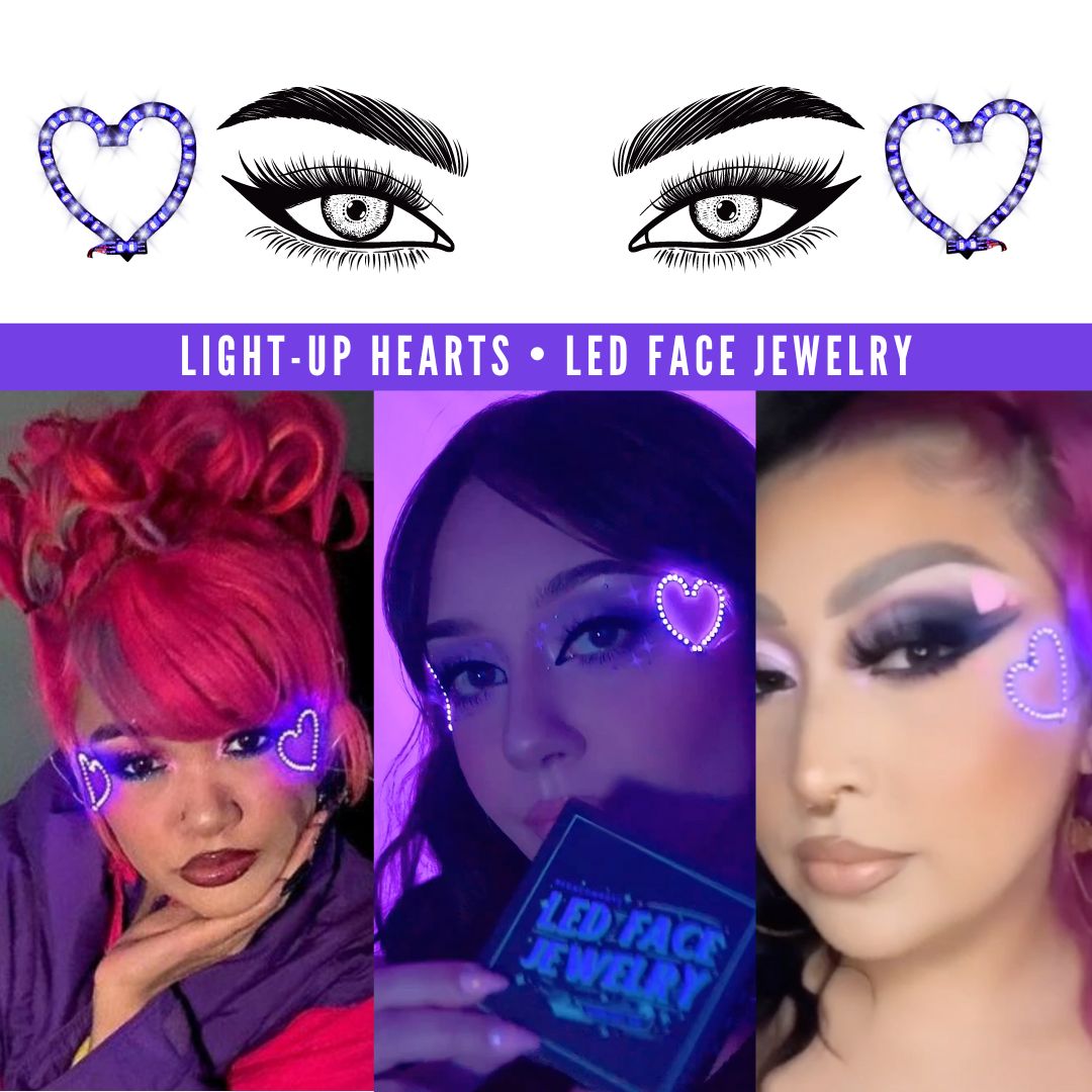 Hearts LED Face Jewelry