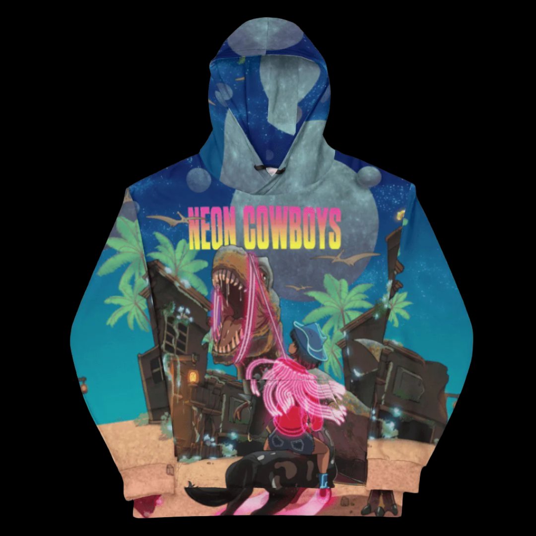 Past vs Future Hoodie - Neon Cowboys - Troubleshooting - 8942359_10869