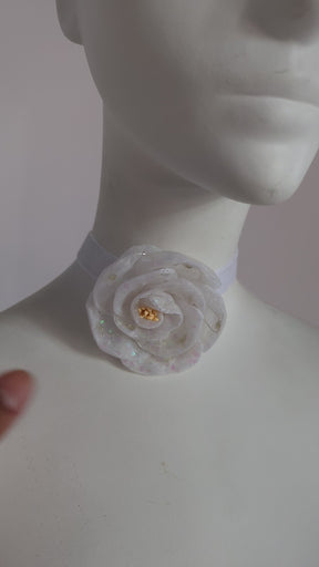 LED Flower Velvet Choker