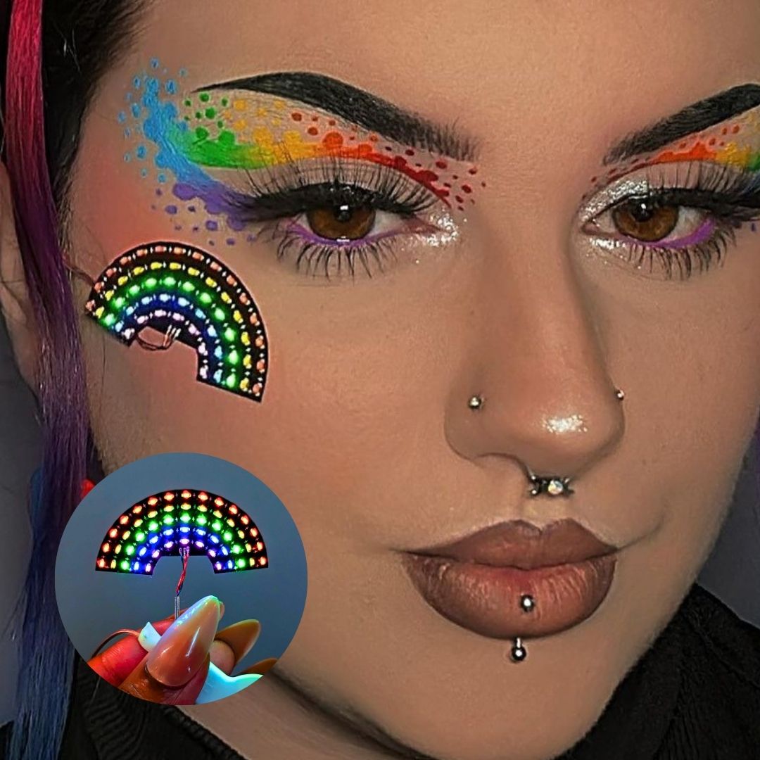 Rainbow LED Face Jewelry - Neon Cowboys - FJRainbow