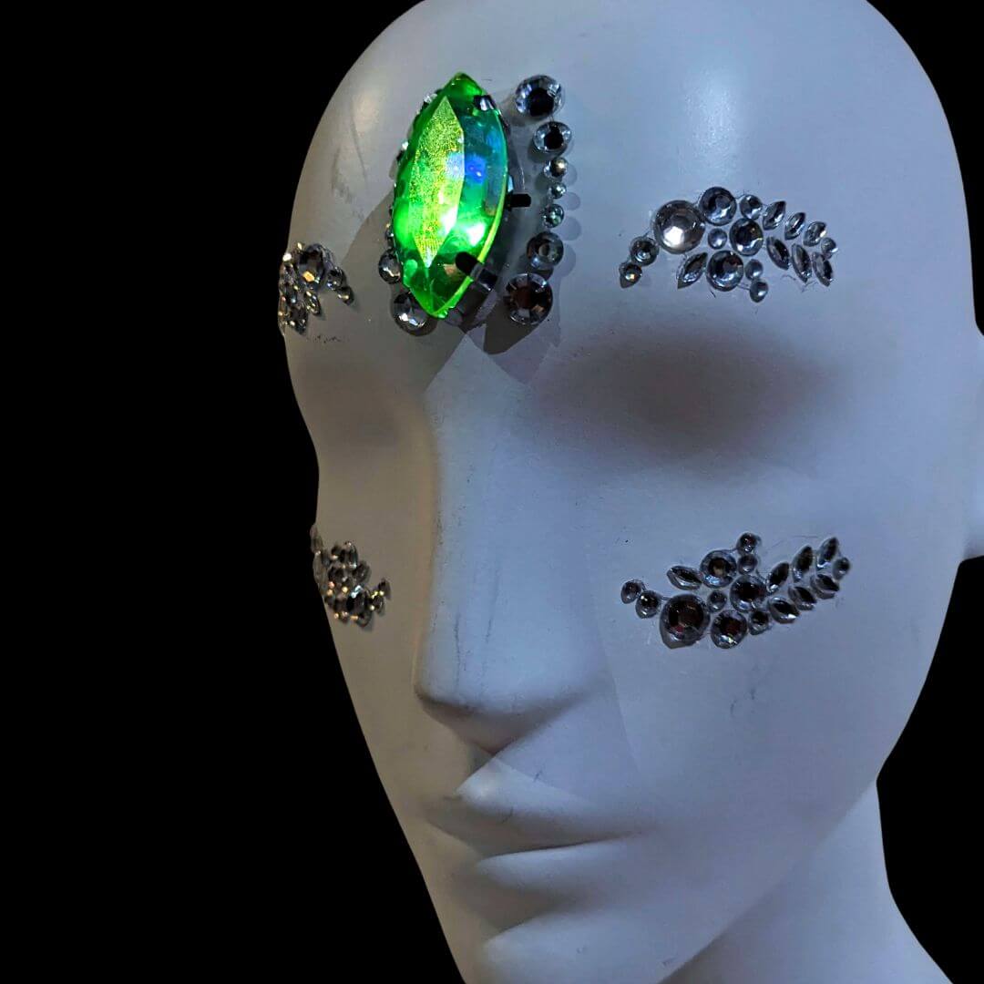 Rhinestone LED Face Jewelry Gems - Neon Cowboys - rhinestonefacejewelry