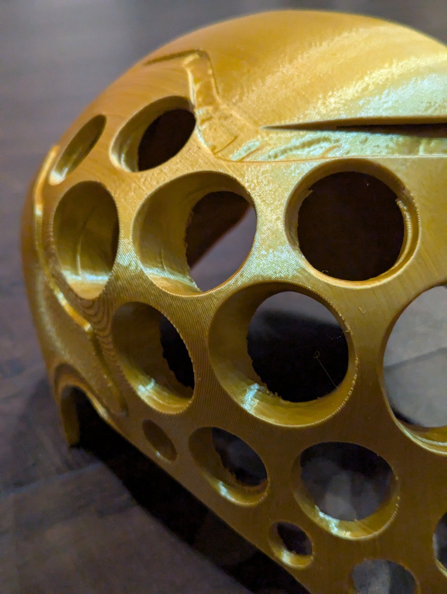 SAMPLE SALE - 3D Printed Golden Alien Mask Prototype - Neon Cowboys - 