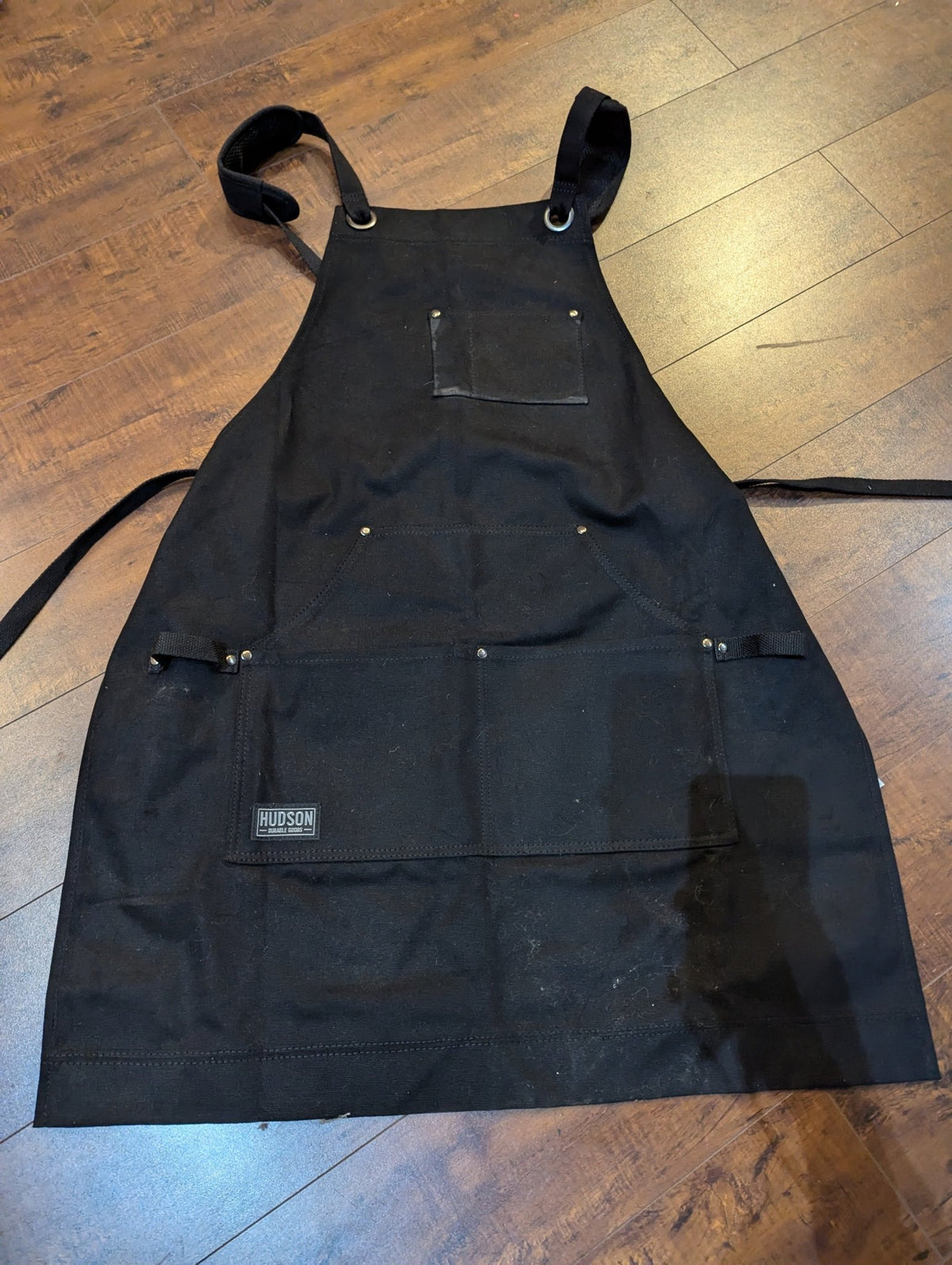 SAMPLE SALE - Black Canvas Cooking Apron (New. One Size, Adjustable Straps) - Neon Cowboys - 